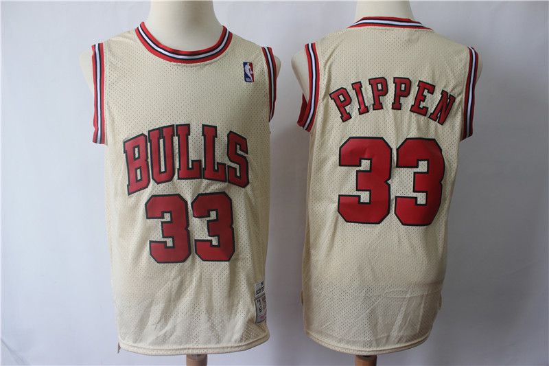 Men Chicago Bulls #33 Pippen Gream Retro Limited Edition NBA Jerseys-0